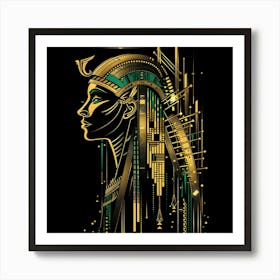 ancient pharaoh silhouette - ancient Egyptians & pharaohs Art Print