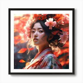 Japanese Goddess Ultra Hd Realistic Vivid Colors Highly Detailed Art Print