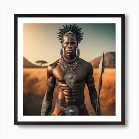 African Warrior 1 Art Print