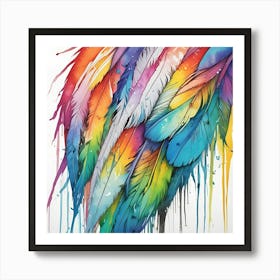 Rainbow Feathers 5 Art Print