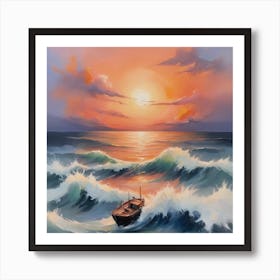 Boat In The Sea Art Print