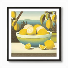 Lemons In A Bowl Art Print