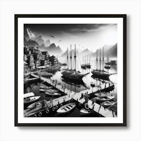 Black And White Painting Art Print