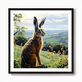 Hare In Countryside 1 Art Print