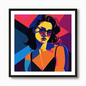 Calm Woman Portrait With Glasses Art Print