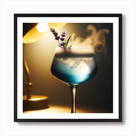 Blue Gin Cocktail Art Print