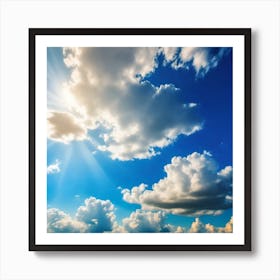 Blue Sky With Clouds 7 Art Print