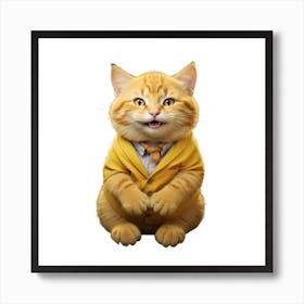 Cat In A Suit Art Print