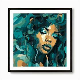 Woman With Curly Hair 7 Art Print