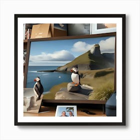 Puffins On The Beach Art Print