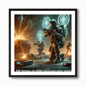 Martian Rangers Disrupting Enemy Technology Art Print