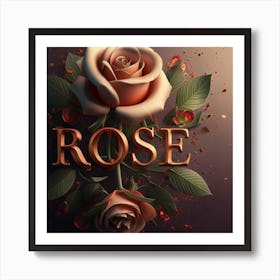 3D wallpaper red rose Art Print