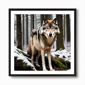 Wolf In The Woods 20 Art Print