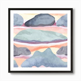 Rocks On The Beach Art Print