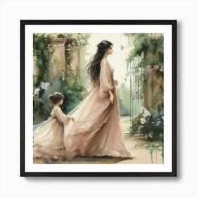 Mother And Daughter 3 Art Print