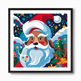 NEON SANTA Art Print