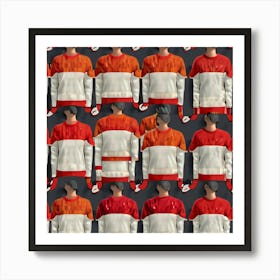 Red And White Sweaters Art Print