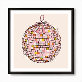 Bow Disco Ball Art Print