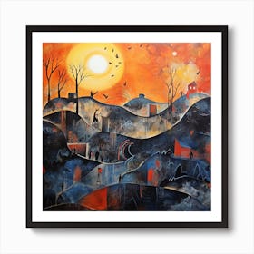 Ethereal Echoes: Italian Landscape Symphony Art Print