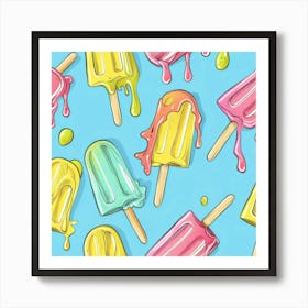 Seamless Pattern Of Ice Cream Art Print