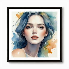 Watercolor Of A Woman 1 Art Print