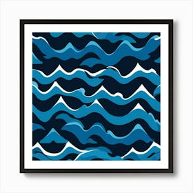 Blue Sea Waves Art Print Art Print