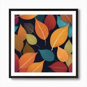 Autumn's Symphony of Leaves 12 Art Print