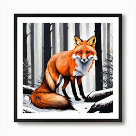 Fox In The Woods 2 Art Print