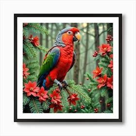 Parrot In The Forest Poster