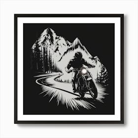 Biker Motorcycle Art Print
