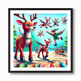 Super Kids Creativity:Santa'S Reindeer 3 Art Print