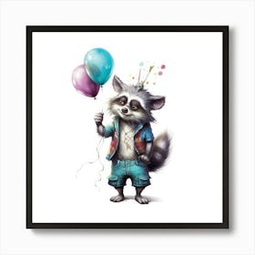 Birthday Raccoon 1 Art Print