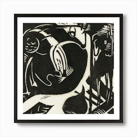 Two Mythical Animals (1914) Franz Marc Art Print