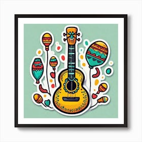 Mexican Guitar 18 Art Print