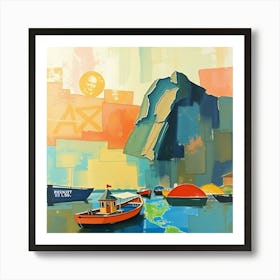 Boats In The Harbor Art Print