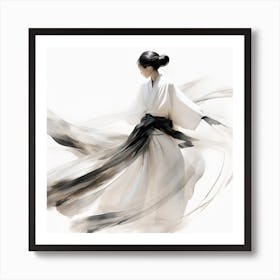 Artjuicebycsaba Close Up Style Minimalist Zen Japanese Noh Thea 36a28a92 9b43 4621 9605 37bbe4d21b54 Denoised Upscaled X4 Art Print