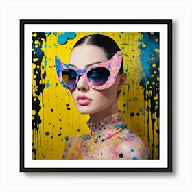 Bright Pastel Color Dot Pattern Front Portrait Pho Art Print