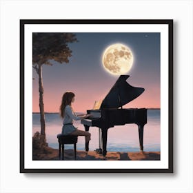 Moonlight Piano Art Print