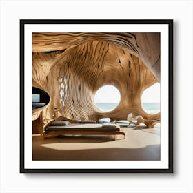 Zaha Hadid Expressionist Interior Hotel Beach By (1) Art Print