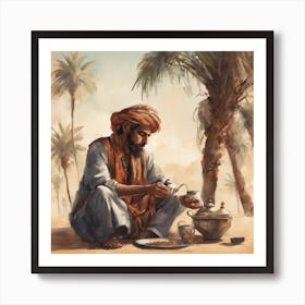 Man In The Moroccan Desert Art Print