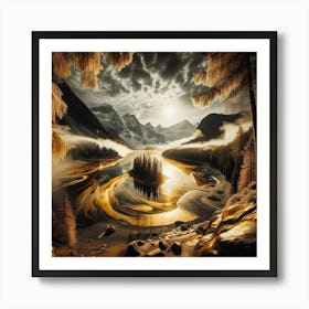 Lake In The Mountains 53 Art Print