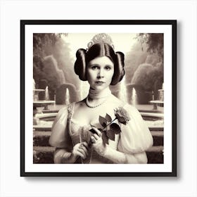 Princess Leia Organa Victorian Era Black And White Portrait Star Wars Art Print Art Print