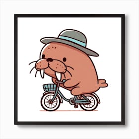 Walrus On A Bicycle 3 Art Print