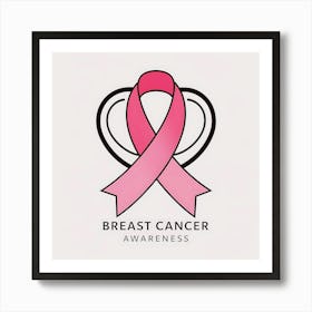 Women Breast Cancer Awareness background in Pink Ribbon international symbol for month October clipart and poster clipart and wall art 2 Art Print