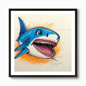 Shark Drawing 9 Art Print