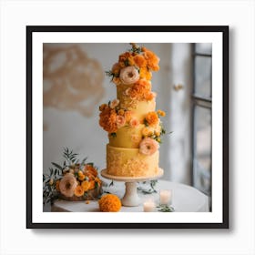 Orange Wedding Cake Art Print