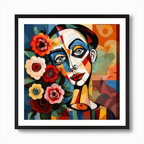 Woman With Flowers 2 Art Print