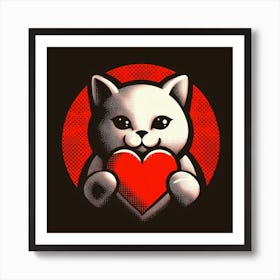 Valentine'S Day Cat 2 Art Print