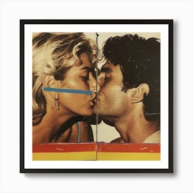 LGBTQ + Kissing Couple Art Print