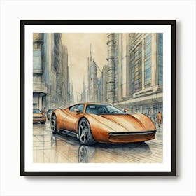 Futuristic Sports Car Art Print